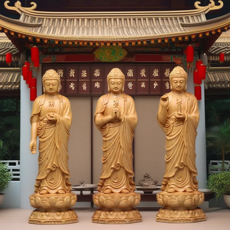 scultura in legno Statua Sakyamuni statua Scultura in legno massello, statue di Buddha cinese Casa, camera, ufficio, decorazione Feng Shui