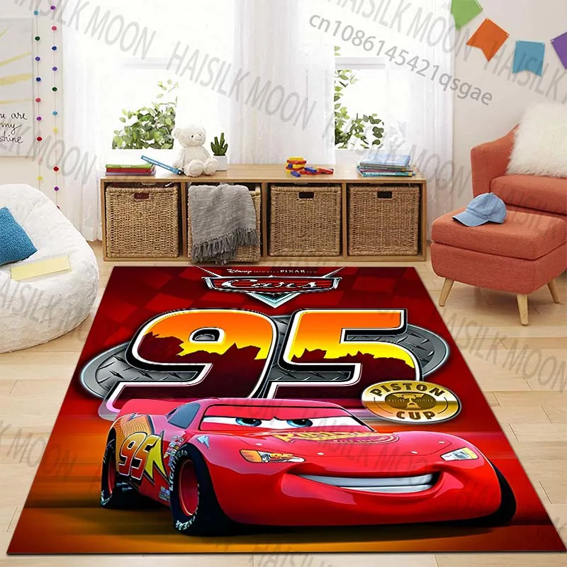 1 Stück Disney Cars Lightning Mcqueen Bedruckter Teppich, Teppiche für Wohnzimmer, Schlafzimmer, Nachttisch, Badezimmer, Bodenmatte, Kinderzimmer, rutschfeste Matte