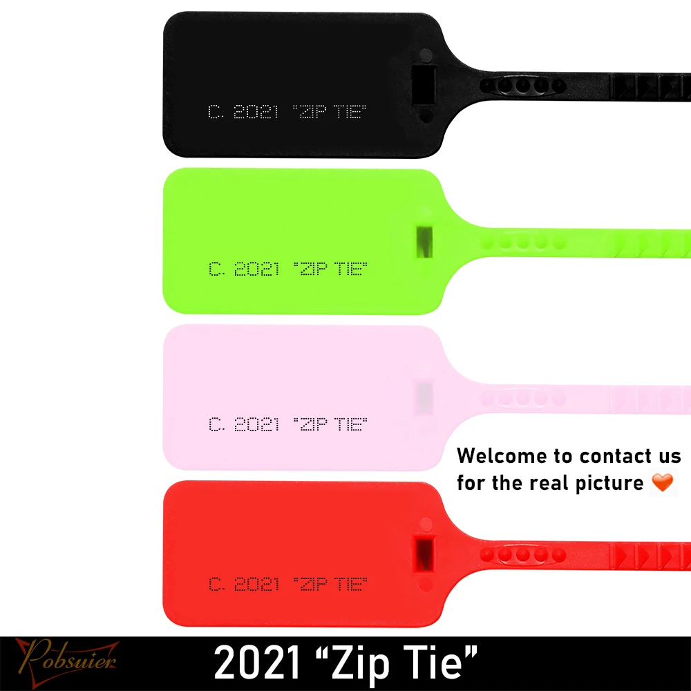 6 Stück 2021 "Zip Tie" Einweg-Plastik anhänger aus Turnschuhen Schuhe Dekorationen weiß rot Sicherheits siegel 30cm