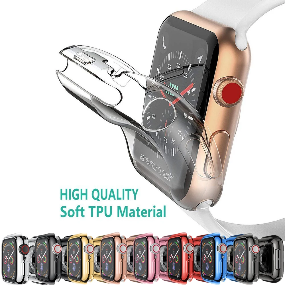 Displayschutzfolie für Apple Watch Case 9 8 7 6 SE 5 4 45 mm 41 mm 44 mm 40 mm TPU Soft Clear Bumper iWatch 3 42 mm 38 mm Shell Image