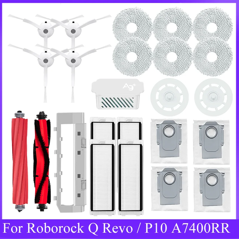 1 Stück für Roborock Q Revo / P10 A7400RR Roboter-Staubsauger Hauptbürste Seitenbürste Hepa-Filter Wischtücher Staubbeutel Ersatzteile Zubehör Image