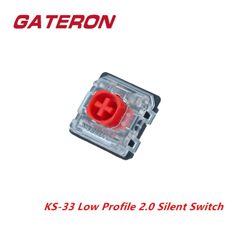 GATERON KS-33 Low Profile 2.0 Silent Red Tastaturschalter 3-polig RGB Maßgeschneiderte DIY Hot Swap mechanische Tastatur Gaming Office Image