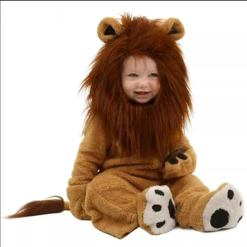 Jungen Mädchen Zauberer König der Löwen Kostüm Baby Kinder Kind Tier Geburtstag Party Halloween Cosplay Kostüme Rollenspiel Overall Image