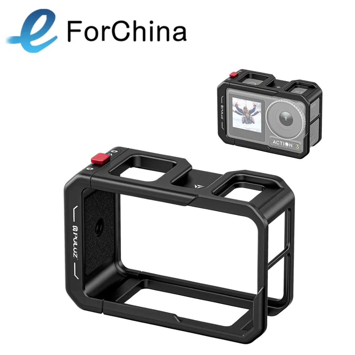 Für DJI Osmo Action 5 Pro / 4 / 3 PULUZ All-Inclusive-Käfig-Erweiterungsadapterrahmen aus Aluminiumlegierung mit Objektivabdeckung Image