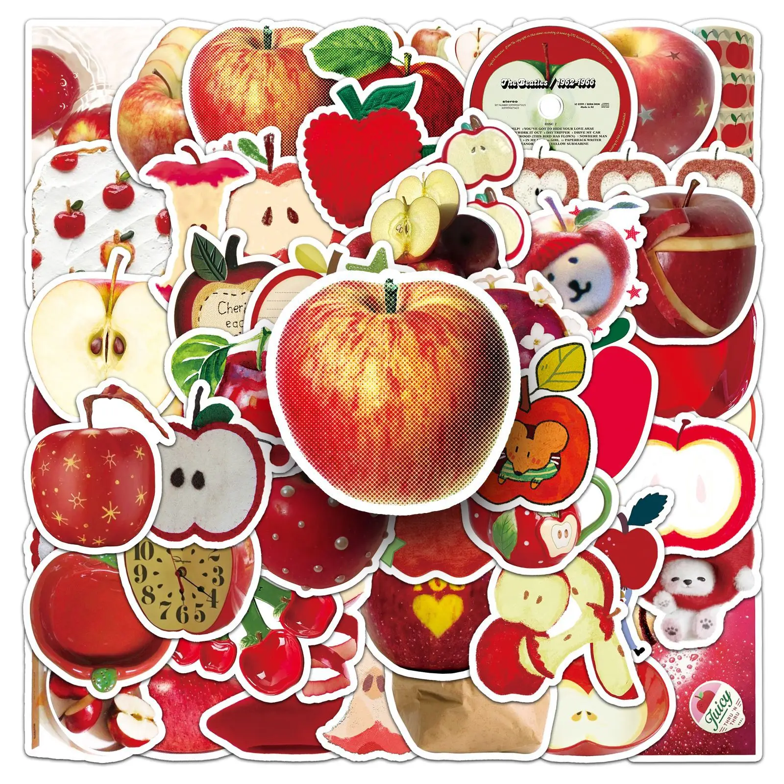 10/30/50PCS Red Apple Cartoon Aufkleber INS Stil Graffiti Obst DIY Dekoration Koffer Laptop Gitarre Auto fahrrad Skateboard Spielzeug Image