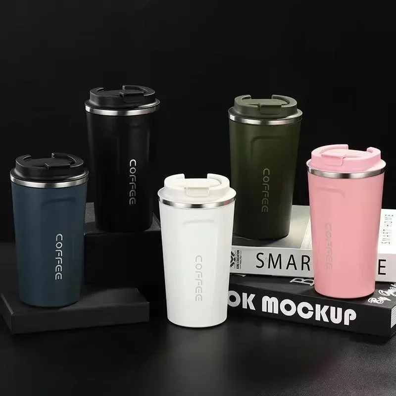 380/510ML Thermobecher Kaffeetasse Kaffee Edelstahl hält kalt und wärmend Becher Tragbare Tumbler Isolierflaschen Auto Thermobecher Image