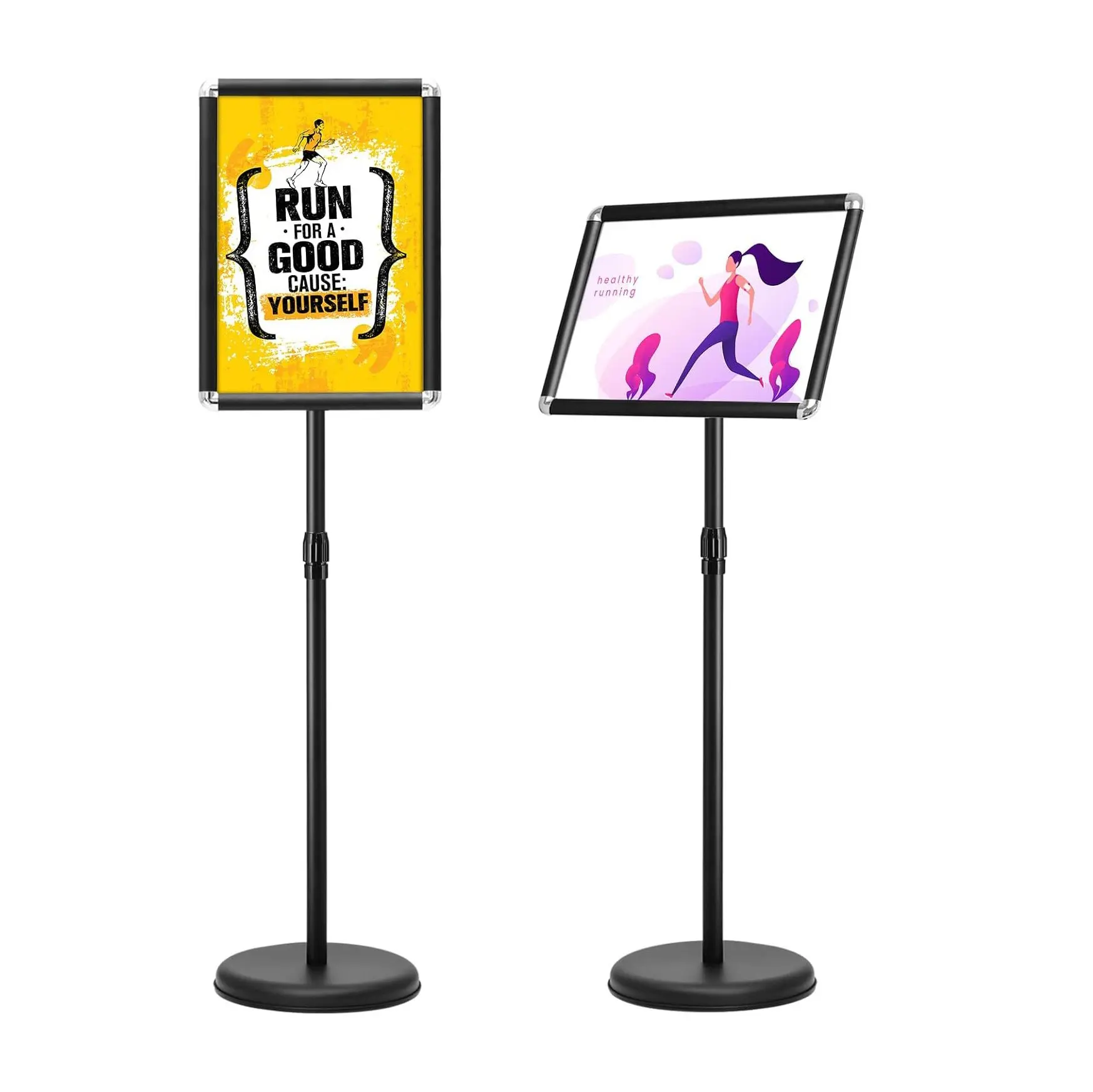 Infostand, höhen verstellbar, Infostand, din a3, Plakatst änder, drehbar und schwenkbar, Ständer (schwarz, a3) Image