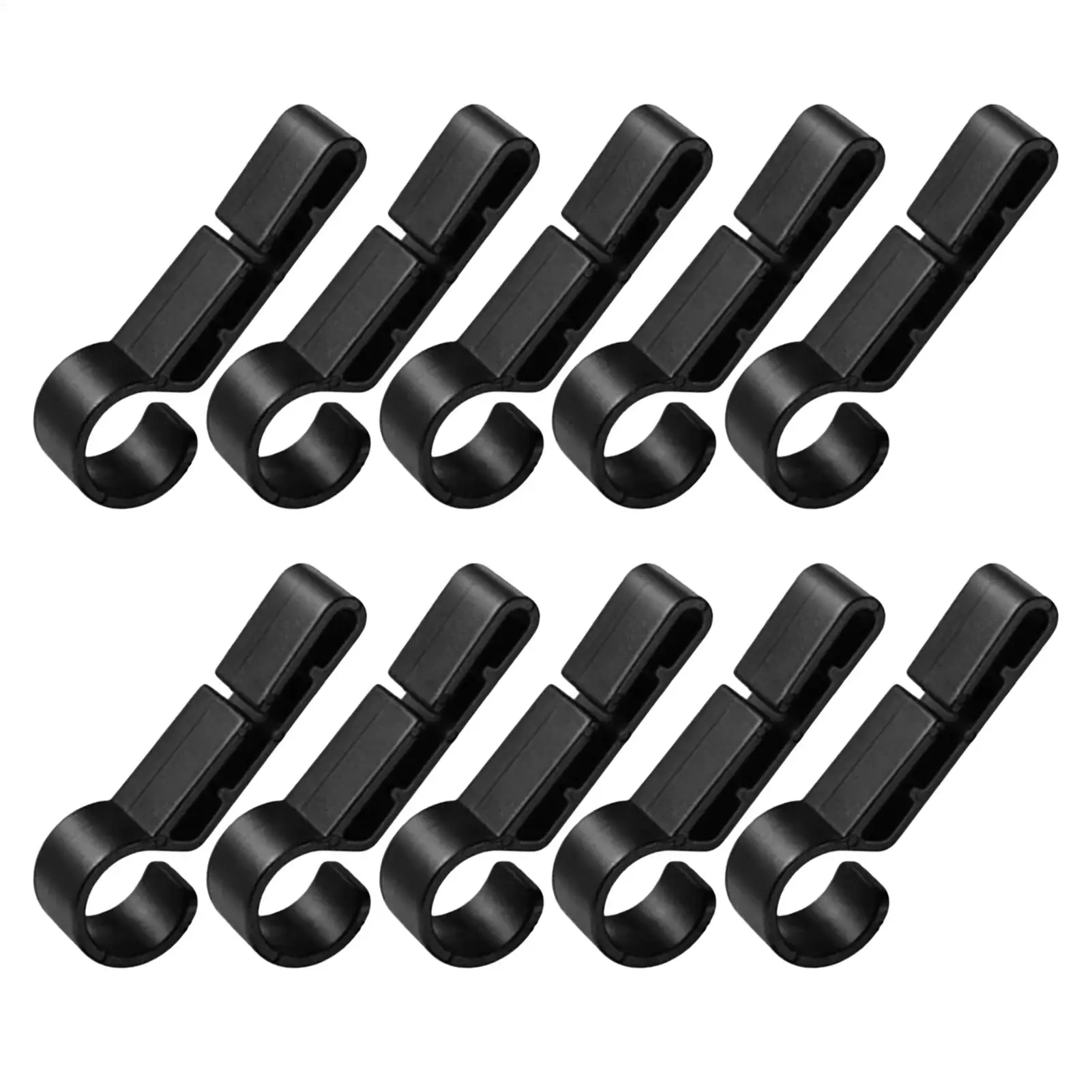10 Stück Kunststoff-Helmclips, Befestigungsklammern für Kopflampen, schwarz, Set mit Scheinwerfer, Schutzhelm, Sicherheitskappen, Haken, Outdoor-Werkzeuge Image