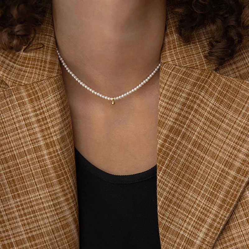Mode Perle Perle Choker Halskette Für Frauen Elegante Einfache Anhänger Kette Ästhetischen Zubehör Hochzeit Schmuck auf den Hals 2021 Image