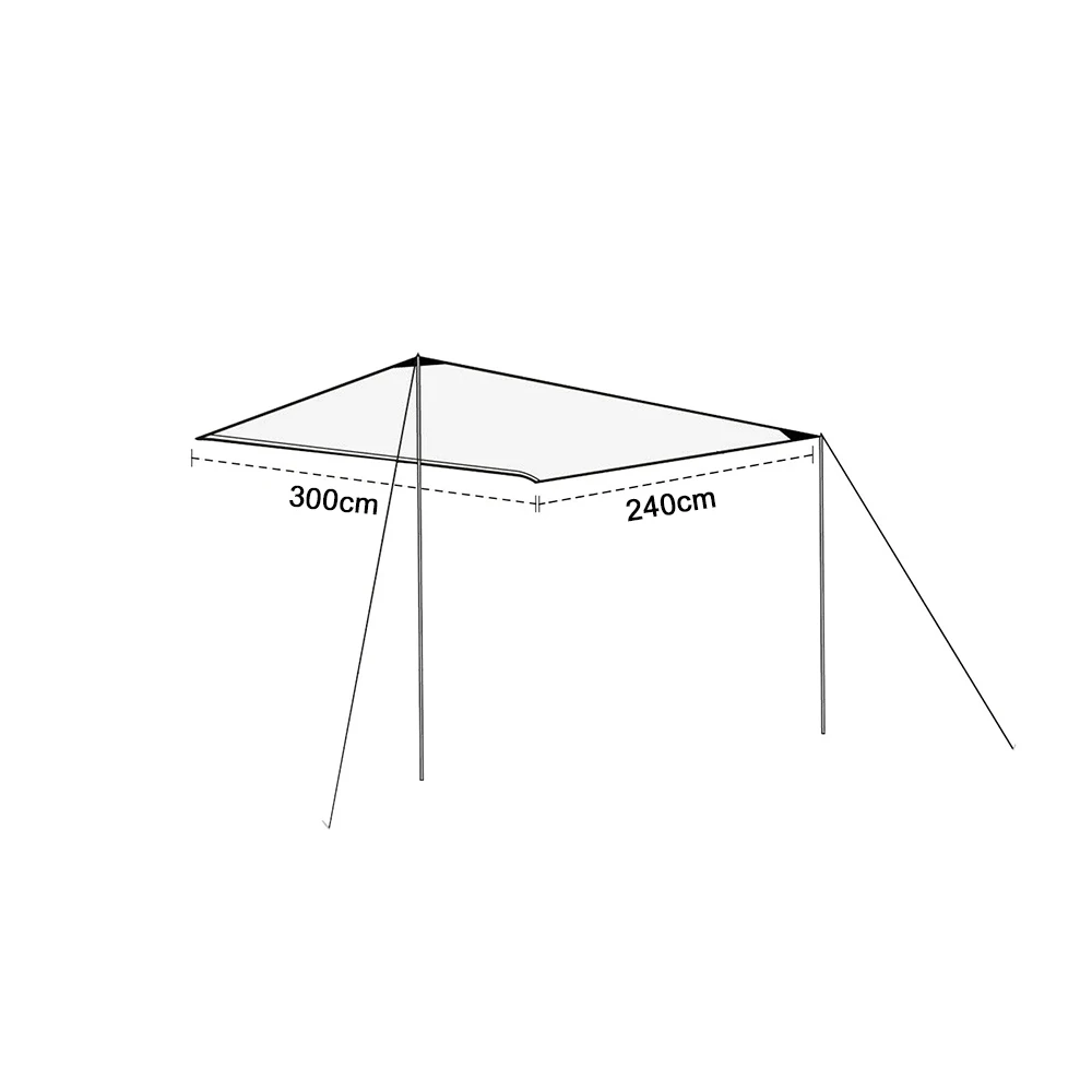 RV Camping Sonnenschutz Markise mit Keder-Einfassung 3x2,4m Sonnensegel Zubehör für Wohnwagen, Wohnmobil, Camper Image