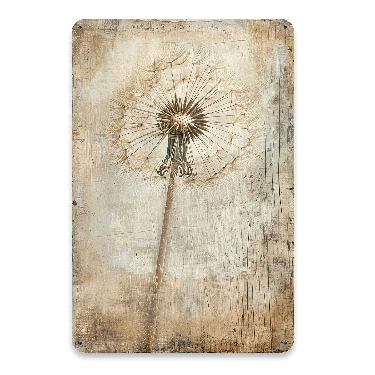 1 Stück Löwenzahn-Blumen-Vintage-Metall-Blechschild, rustikale Wandkunst-Dekoration für Fitnessstudio, Café, Garage, Restaurant, Zuhause, Waldgarten im Innenbereich Image
