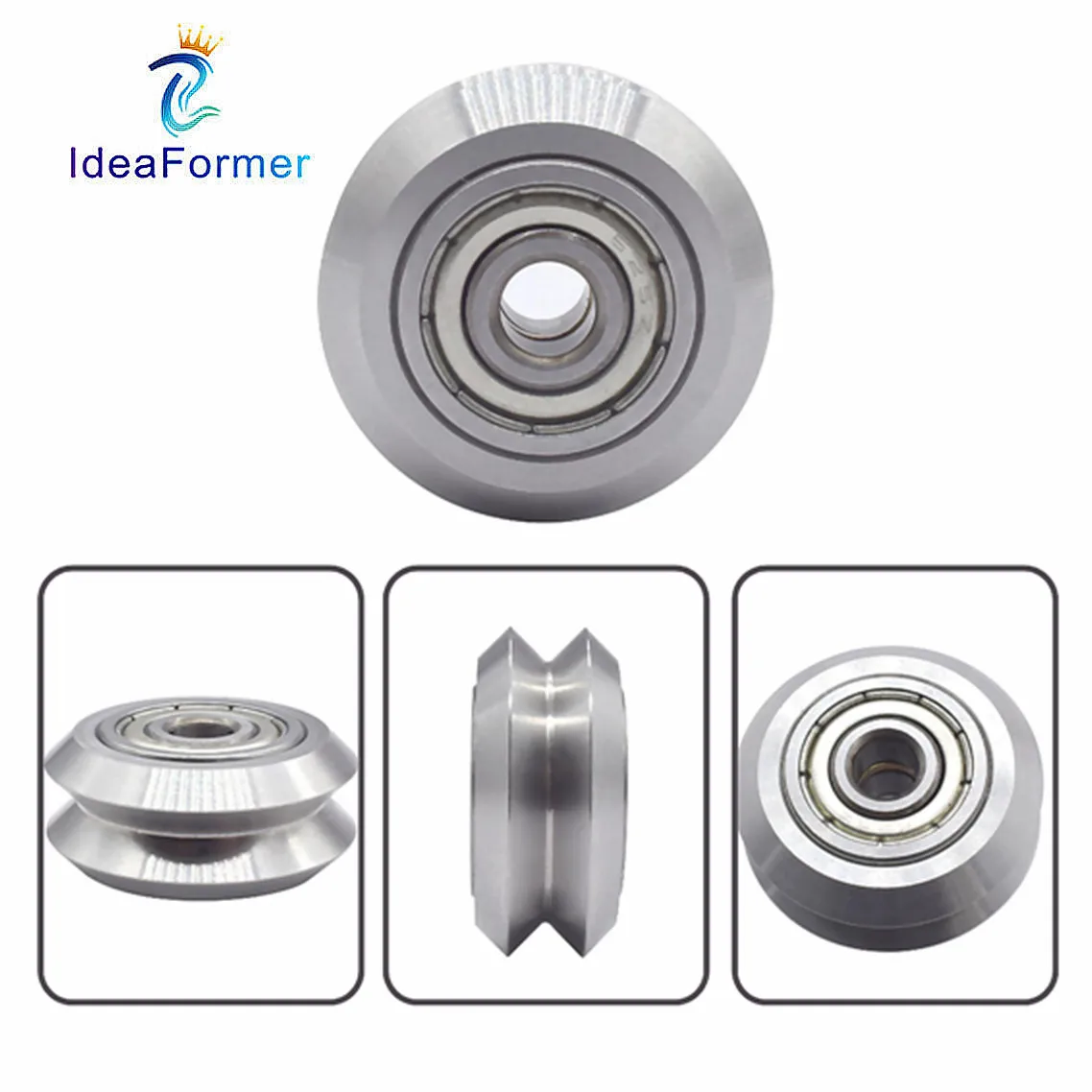 5 teile/los Edelstahl 625zz Lager 3d Drucker openbuilds v-Typ Rad Riemens cheibe Metall Doppel v Riemens cheibe Getriebe Aluminium Extrusion. Image