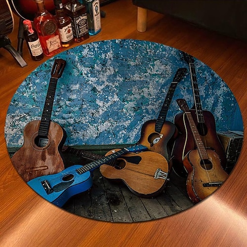 Dekoration für Musikinstrumentengeschäfte, Gitarrenbereichsteppich, schalldämmend, schmutzabweisend, Schlagzeugmatte, rutschfeste Lautsprechermatte Image