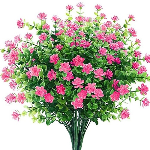 6 Bündel künstliche Blumen für den Außenbereich, UV-beständig, farbecht, künstliche Kunststoffpflanzen für Garten, Veranda, Fensterkasten. Image