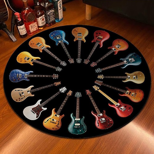 Dekoration für Musikinstrumentengeschäfte, Gitarrenbereichsteppich, schalldämmend, schmutzabweisend, Schlagzeugmatte, rutschfeste Lautsprechermatte Image
