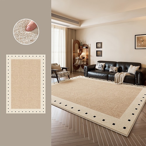 Vintage-Stil, strapazierfähiger Wohnzimmerteppich, antiker Look, Schlafzimmer-Sofamatte, großflächig, waschbar, leicht zu reinigen Image