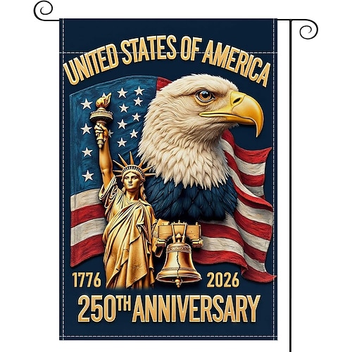 Flagge zum 250. Jahrestag der USA, Gedenkflagge zum 250. Jahrestag der USA, patriotische Merchandise-Flagge zum 250. Jahrestag für die Gartendekoration Image