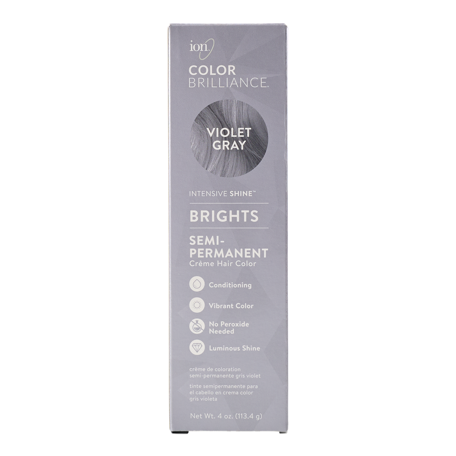 Ion Semi-Permanent Brights Hair Color Violet Gray 2.05 Oz