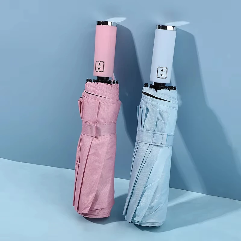 Vollautomatischer 10-Knochen-Klapp-Business-Regenschirm mit schwarzer Beschichtung, winddichter Sonnenschirm Image