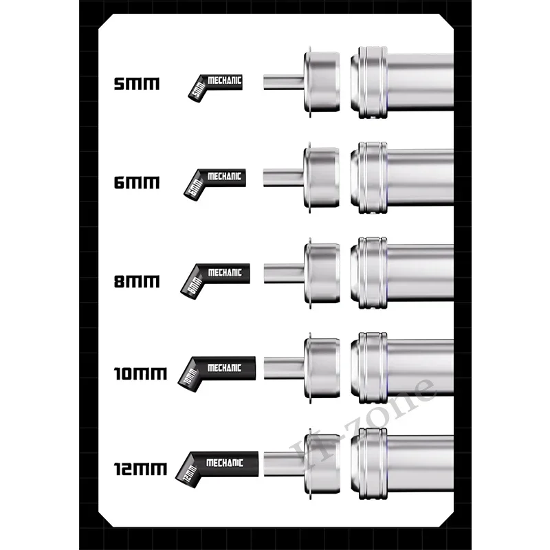 Mechaniker DIAGONAL Heißluftdüse, kompatibel mit Heißluftpistolen der Serie 81, 5, 6, 8, 10, 12 mm, schräge Blasdüse, gleichmäßige Heizwerkzeuge Image