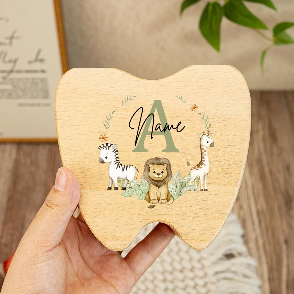 Baby Holz Zahn Andenken Holz Zahn Fee Tabletts Taufe Geschenke Baby Dusche Geschenk Benutzerdefinierte Holz Baby Zähne Lagerung Boxen