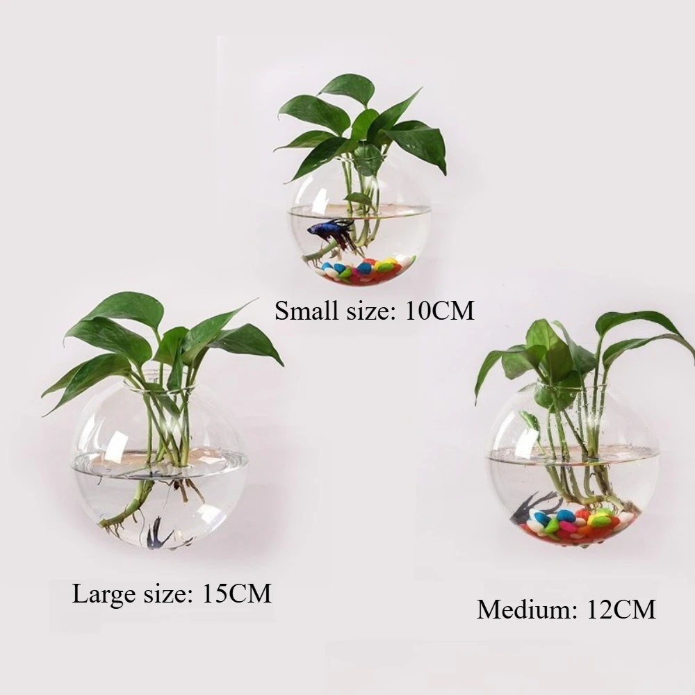 Kreative Transparente Glas Vase Wand Montiert Sphärische Hydrokultur Pflanze Glas Vase Hause Dekoration Container Hochzeit Prop