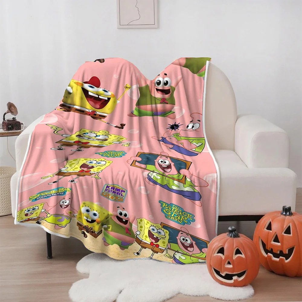 Heim- und Dekoration, niedliche, modische, neue Überwurfdecken für Betten/Sofa, S-Spongebob-Decke für Camping, Weihnachtsdecke, beste Geschenke Image