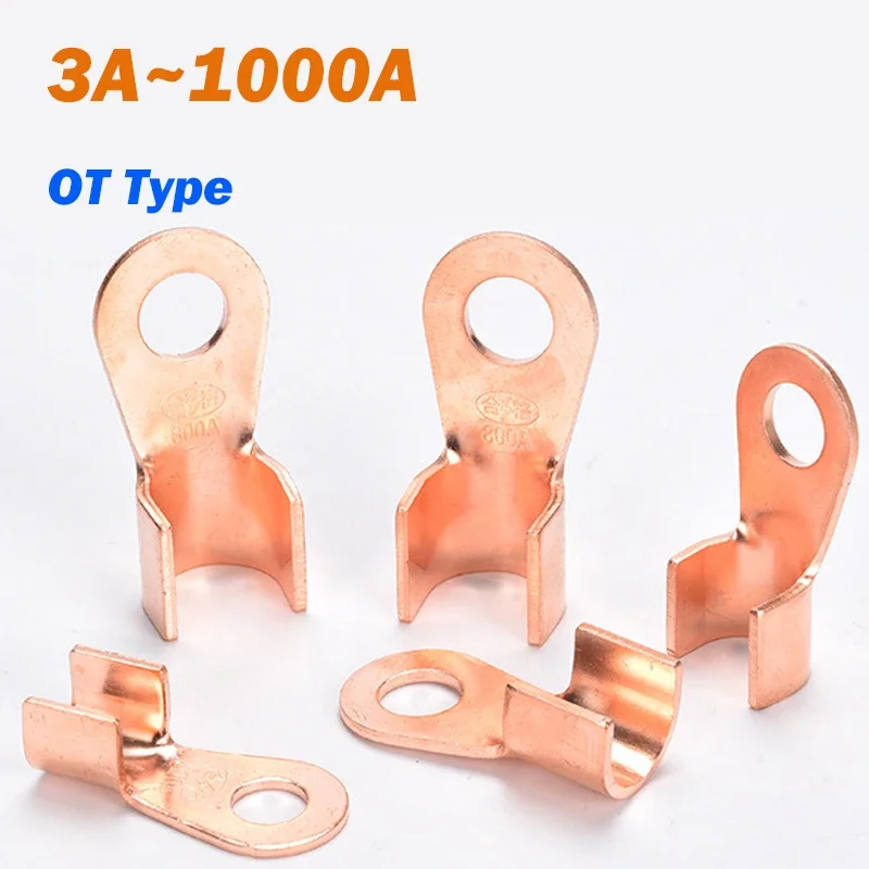 Drahtklemme 3A 5A ~ 1000A OT-Typ Open-End-Crimp-Klemme aus Kupfer Kabelendverbinder Spleißklemmen Batteriekabelverbinder Image
