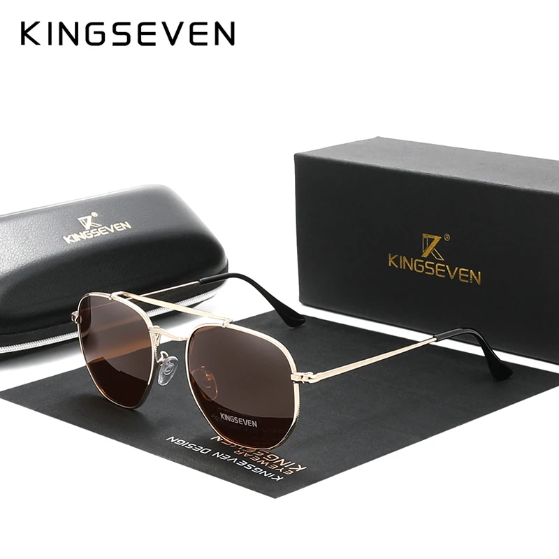 KINGSEVEN Herren Brille Polarisierte Steampunk Runde Sonnenbrille Männer Retro Frauen Sonnenbrille Für Männer Vintage Stil Image