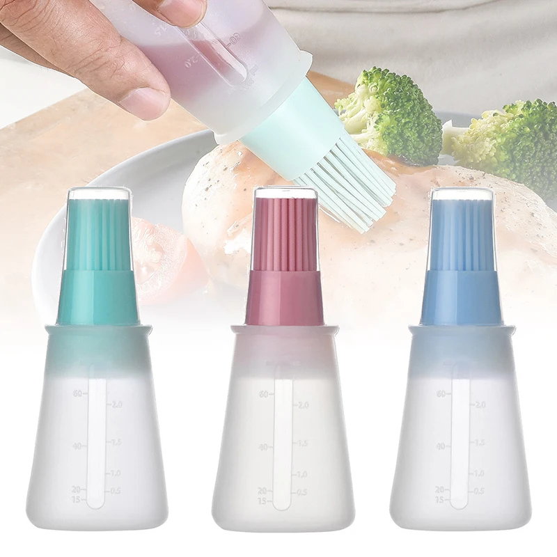 Küche Silikon Öl Flasche Öl Pinsel Backen Grill Grill Öl Pinsel Spender Gebäck Steak Öl Pinsel Küche Backen BBQ Werkzeug Image