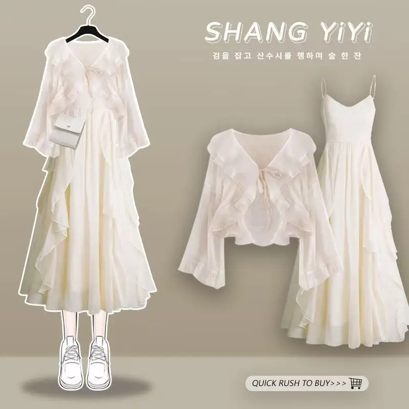 Y2k Langarm Top Shirts und Maxi kleid Bodycon sexy Frühling Sommer zweiteilige Sets Outfits Frauen Image