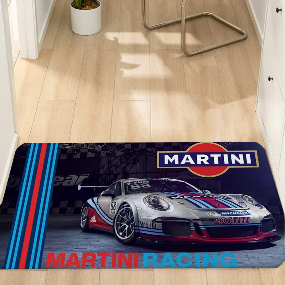 Teppich im Schlafzimmer, Teppichmatte, MARTINI Super Racing Car, Haustürmatte, für den Außenbereich, individuelle Fußmatte für den Eingangsbereich, individuelle Badezimmermatten