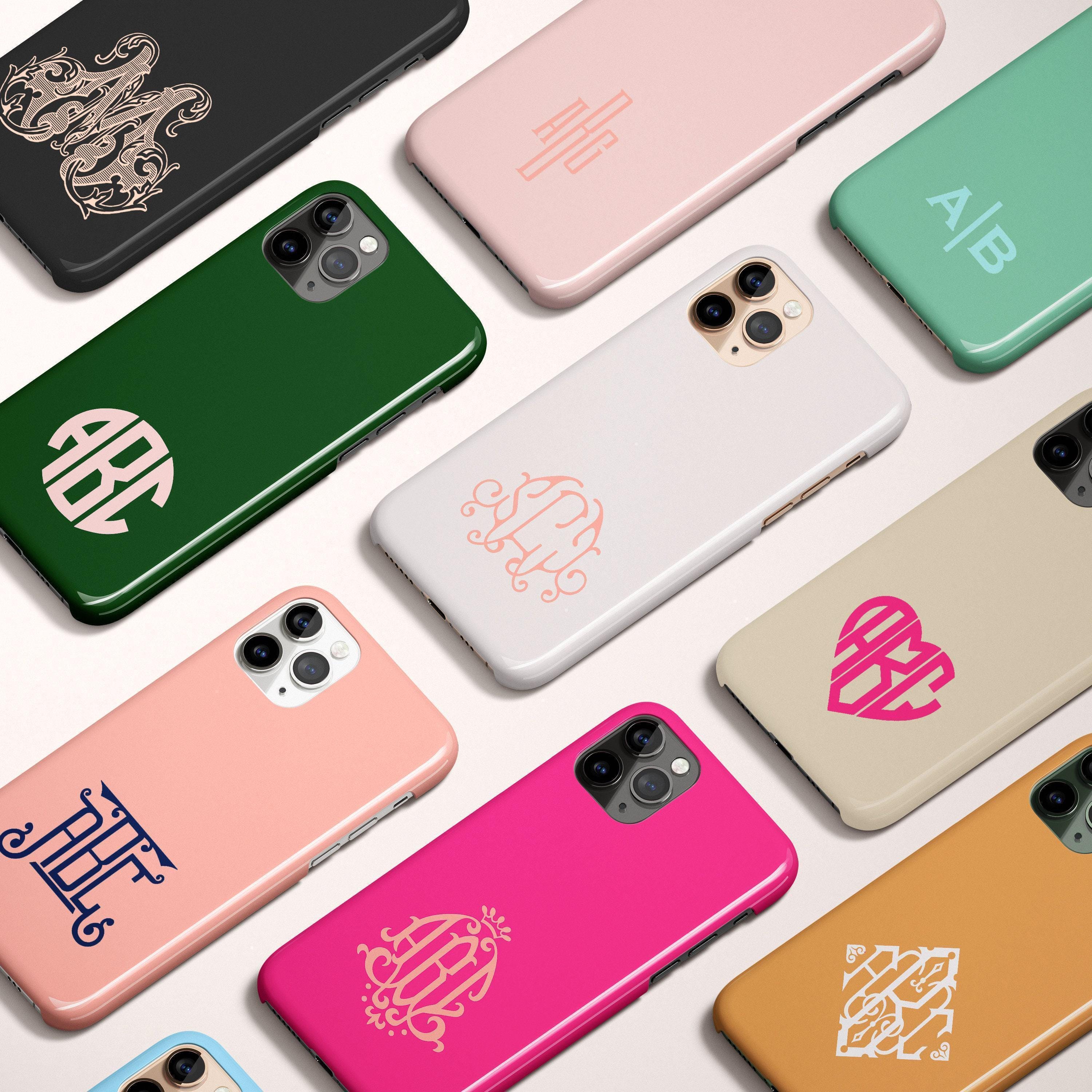 Custodia per telefono con monogramma personalizzato, custodia con nome personalizzato, custodia per iPhone 15, iPhone 16se, Magsafe, iPhone 16, Pro Ma