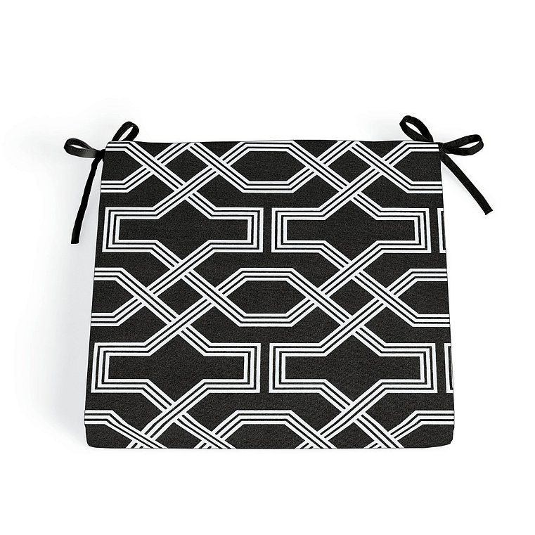 19" X 17-1/2" Replacement Seat Cushion - Knife-Edge, Knife Edge/Ltc Blck (New Ptrn) - Grandin Road