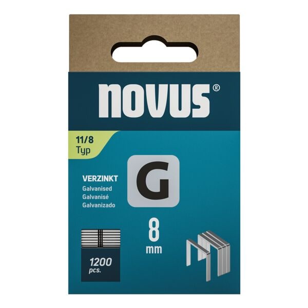 Novus Heftklammern Flachdrahtklammer G Typ 11 8 mm 1200 Stück silber Image