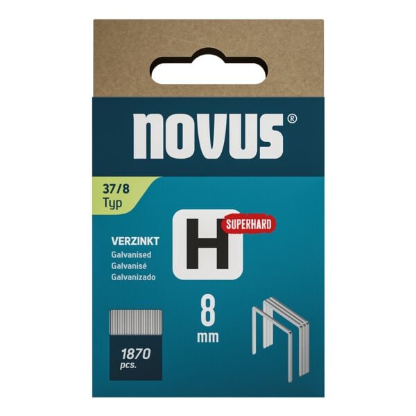 Novus Heftklammern Feindrahtklammer H Typ 37 8 mm 1870 Stück silber Image