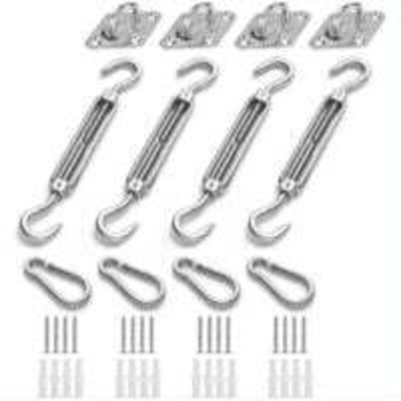 Kit Di Fissaggio Per Vele Parasole, Kit Di Fissaggio Per Vele Parasole In Acciaio Inox Per Triangolo E Quadrato, Rettangolo, Accessori Di Fissaggio Per Vele Parasole, Kit Di Fissaggio Per