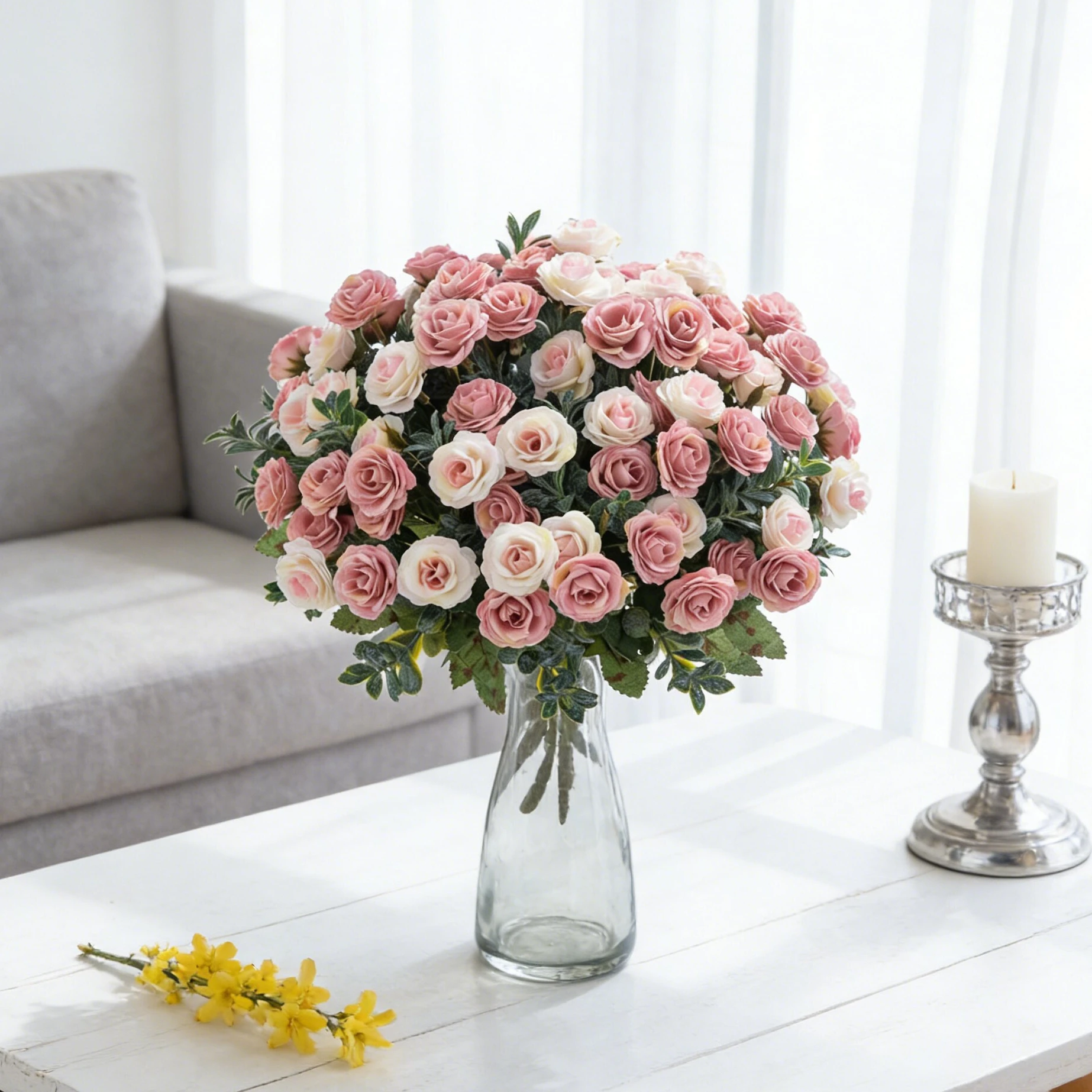 Artificial Flowers Silk Roses Home Office Bouquet Vase Decoration Outdoor Garden Valentine's Day Wedding Brtde High Quality Gift