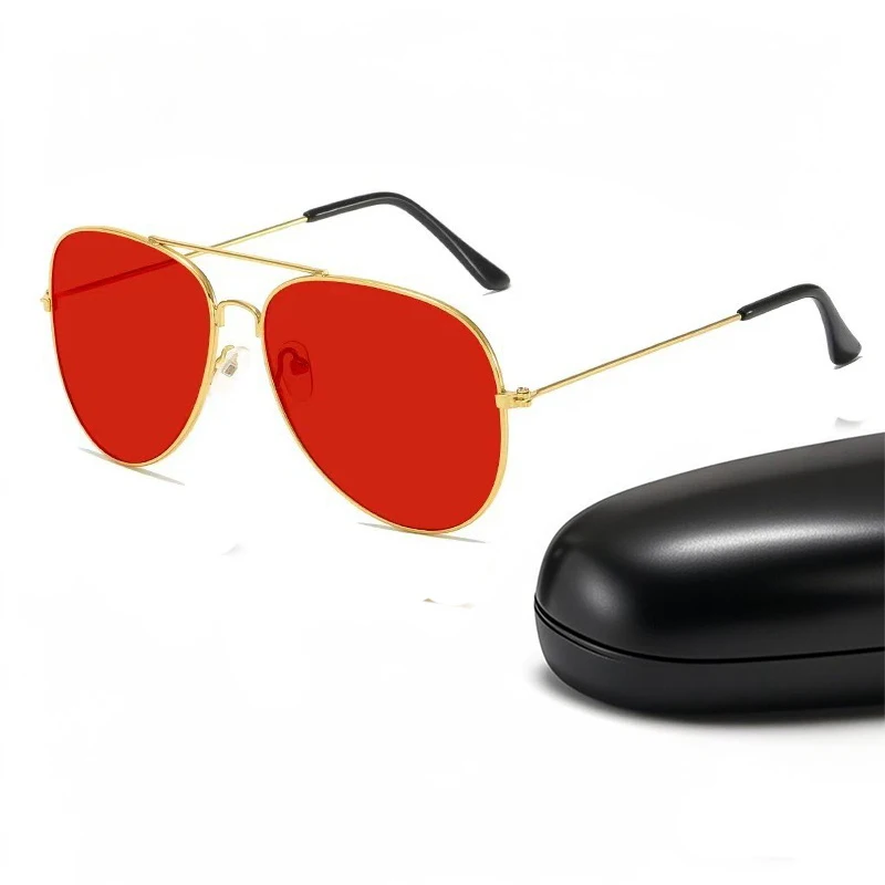 Occhiali da sole classici da aviatore di tendenza per uomo e donna, alla moda, vintage, con lenti rosse, occhiali da sole da guida, occhiali da sole da aviatore, occhiali da sole unisex 3025 2026