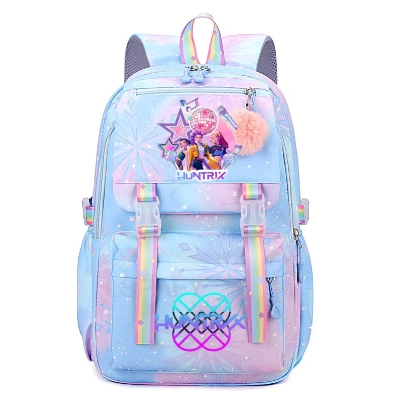 Sac à dos Kpop Huntrix, Mochila, sac d'école pour garçons et filles, sac à dos tendance ciel étoilé, sac à dos d'école 3D dessin animé pour enfants