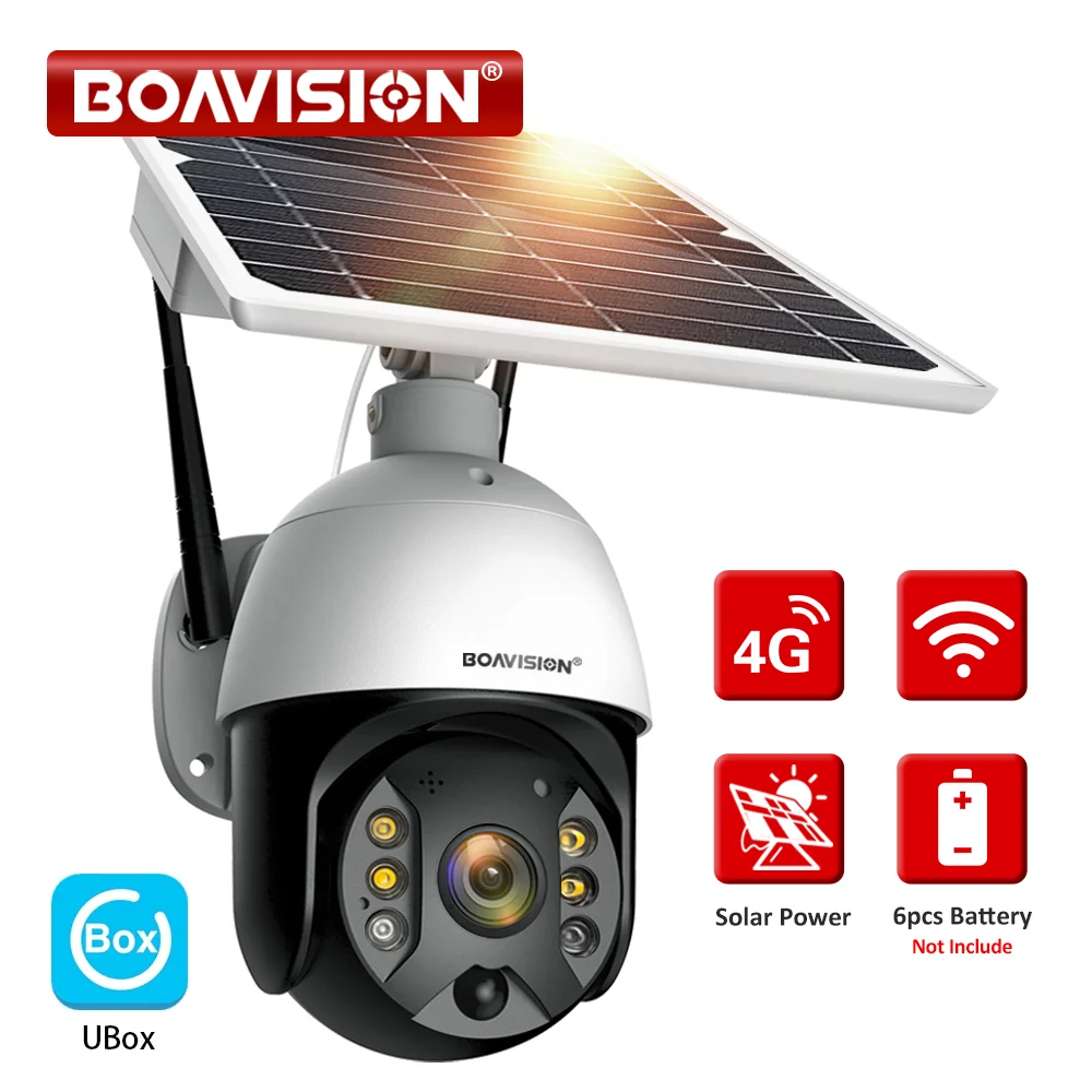 HD 5MP 3MP WIFI 4G Sim Card pannello solare batteria ricaricabile telecamera PTZ PIR rilevamento umano telecamera di sicurezza per visione notturna a colori