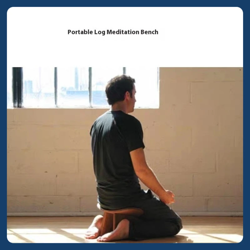 Tragbarer Yoga-Hocker aus Holz, ergonomischer Knielhocker aus massivem Holz, Heimfitness-Meditationsstuhl aus Holz