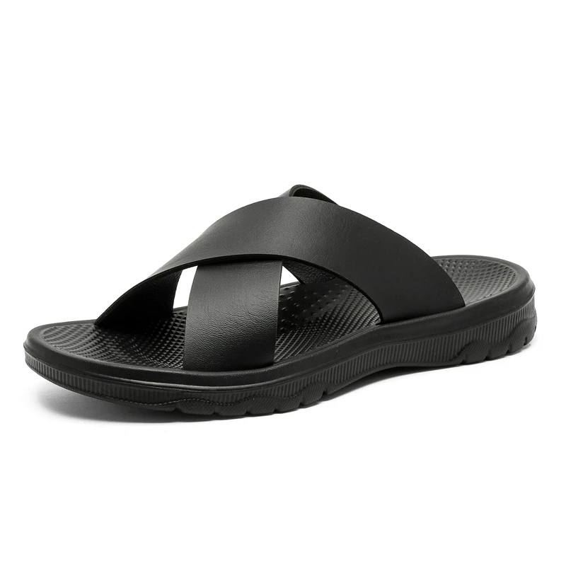 PU Leder Hausschuhe Männer Rutschen Sommer Casual Strand Schuhe Slip-Ons Wohnungen Indoor Outdoor Wohnungen Große Größe 47 48 Dropshipping