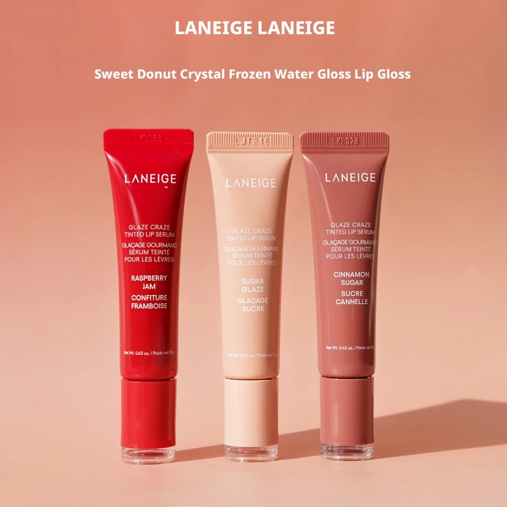 Laneige New Crystal Jelly Lippenbalsam, feuchtigkeitsspendendes, farbiges Lippenöl, Fülle, Schokoladenzuckerguss, Donut-Lippenbalsam, weiche Tube-Lippenpflege Image