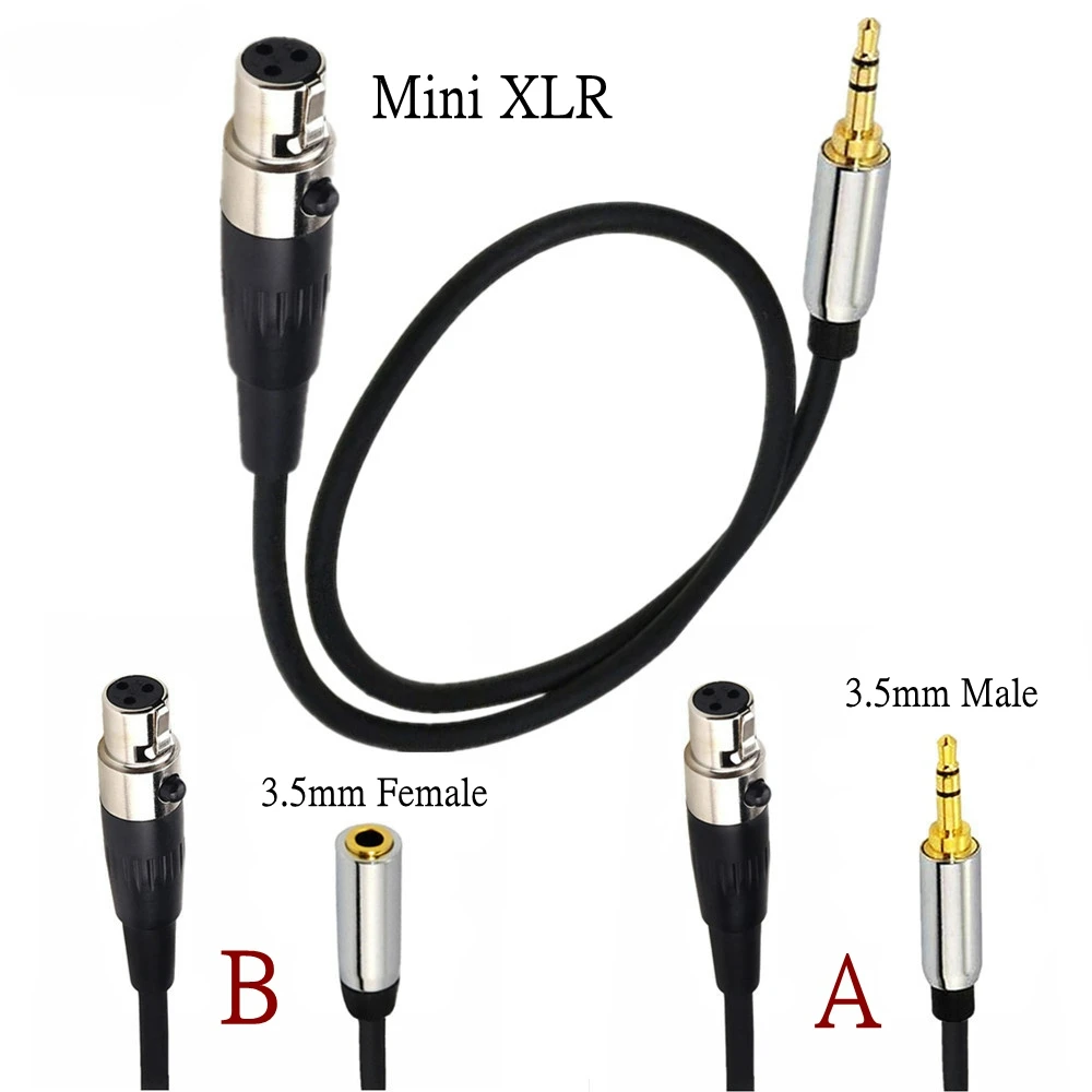 0,5 M 1,5 M Mini XLR 3pin Männlich Weiblich Auf 3,5mm Audio Kabel Aluminium Folie Abgeschirmt Kupfer Draht Audio linie Für Mikrofon Kameras Image