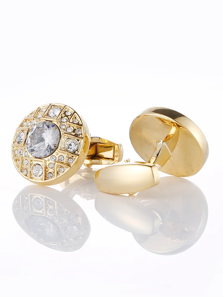 Mode Französisch Herren Hemd Manschettenknöpfe Hochzeitsgeschenke Schmuck Emaille Kristall Bräutigam Knöpfe Hochwertige Luxus Vater Gefälligkeiten Image