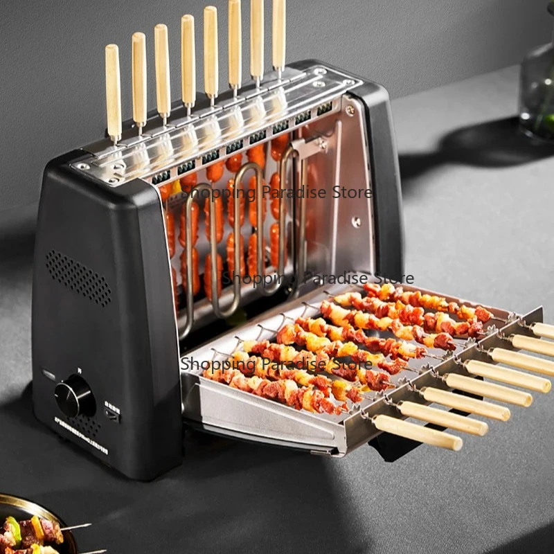2024 Elektrische koreanische Grillmaschine, schnelle Erwärmung, rauchfrei, mit automatischen rotierenden Spießen, 220 V, 1200 W, für den Heimgebrauch Image