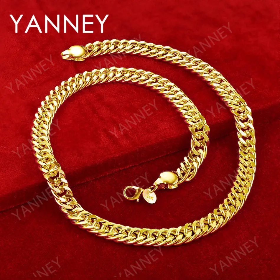 Mode 925 Sterling Silber 18K Gold 20 Zoll 10MM Schlangenkette Halskette Für Männer Frauen Charme Hochzeit Geschenk schmuck Punk