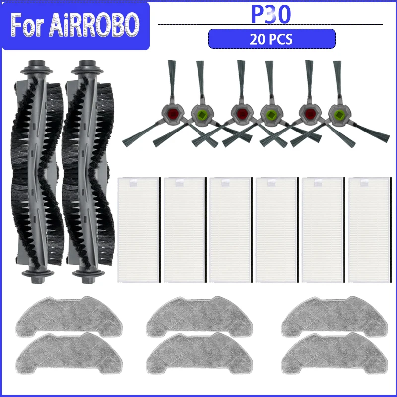 Für airrobo p30 staubsauger ersatzteile rollens eiten bürste hepa filter mop ersatzteile zubehör Image