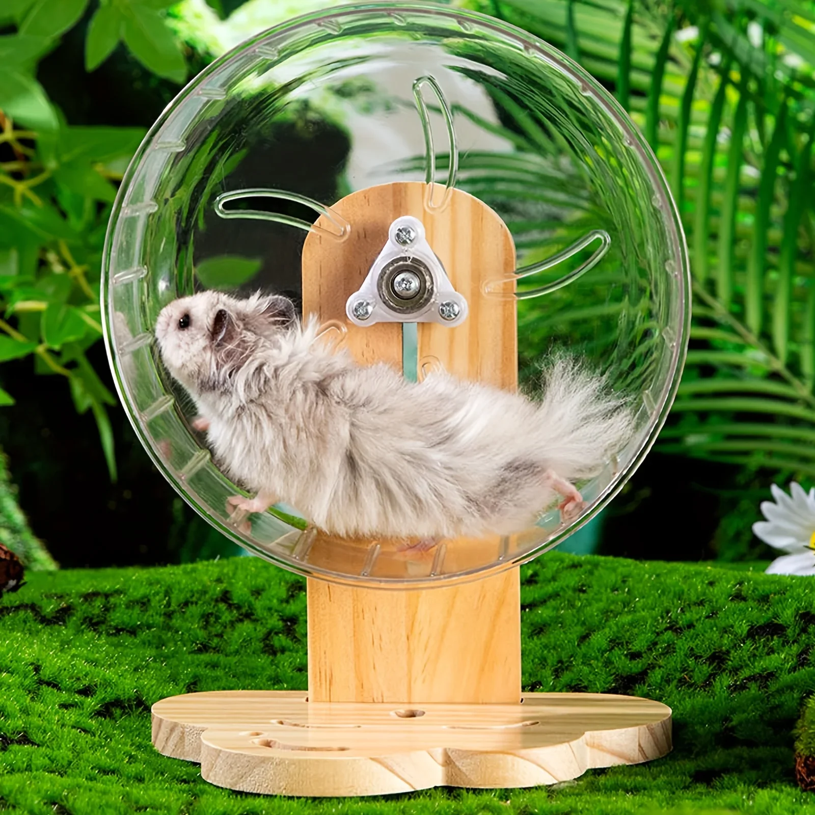 18 cm leises Hamster-Übungsrad – großer transparenter Laufball für syrische Hamster, flüsterleiser Käfig, Fitnessspielzeug Image